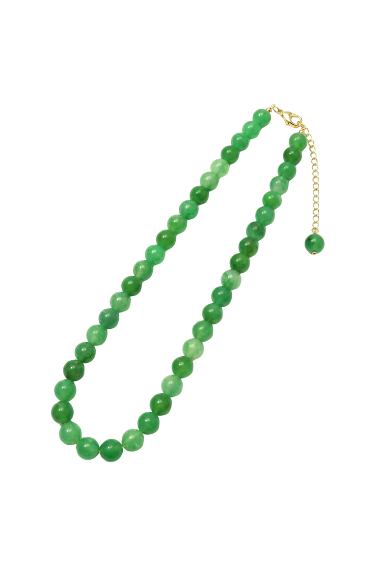 Lime Green jade beaded necklace, Alternate, color, Green