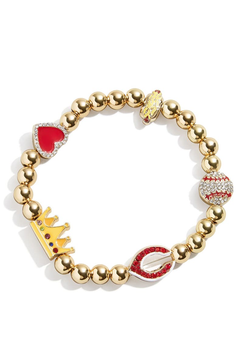 BaubleBar Cincinnati Reds Localized Pisa Bracelet, Main, color, Gold