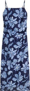Madewell Sharona Ruched Linen Midi Dress