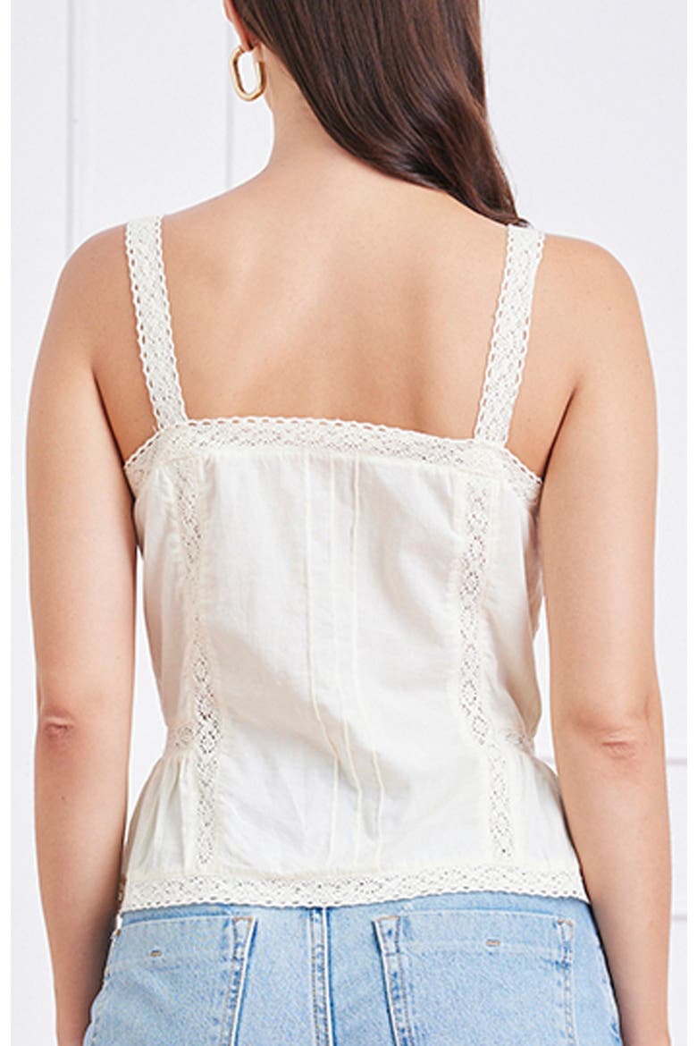 Louie Cotton Lace Inset Tank, Alternate, color, Cream