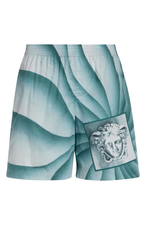 The Vortex Print Cotton Poplin Shorts