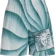 Versace The Vortex Print Cotton Poplin Shorts