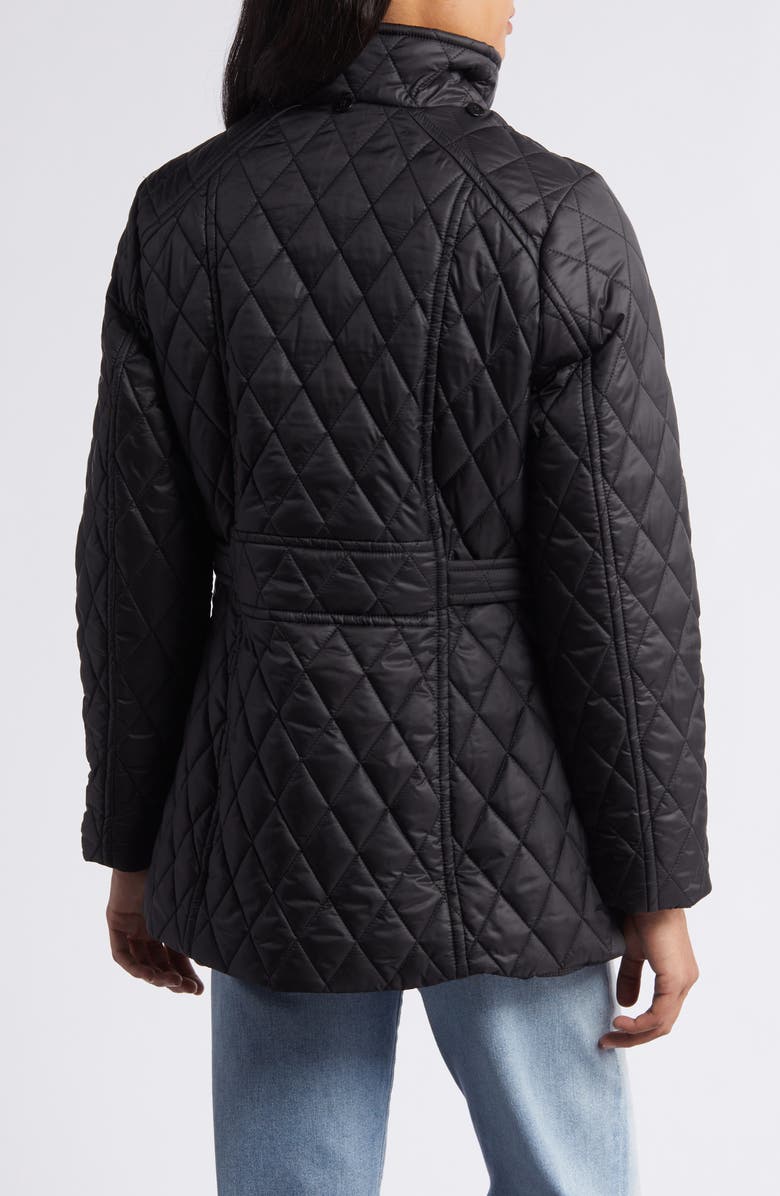 London Fog Quilted Water Resistant Jacket, Alternate, color, Black