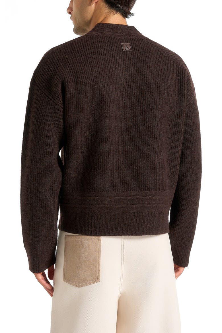 Remi V-Neck Signature Knit Jumper, Alternate, color, Brown