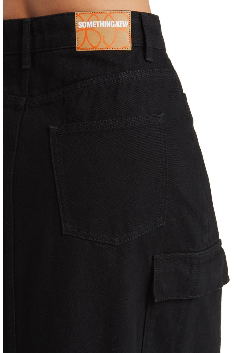 Denim Maxi Skirt, Alternate, color, BLACK