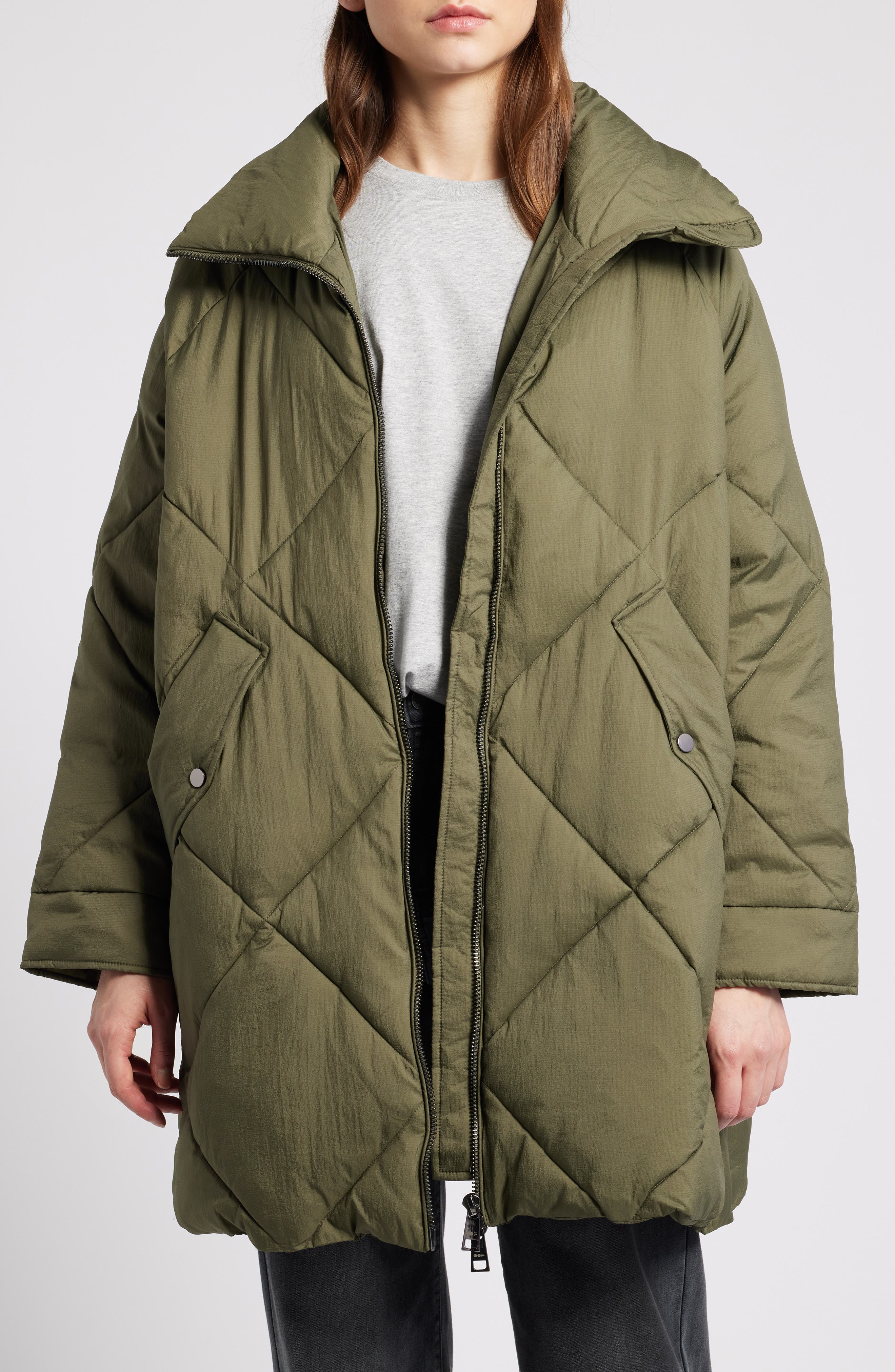 Memory Nylon Water Repellent Quilted Jacket - image 3