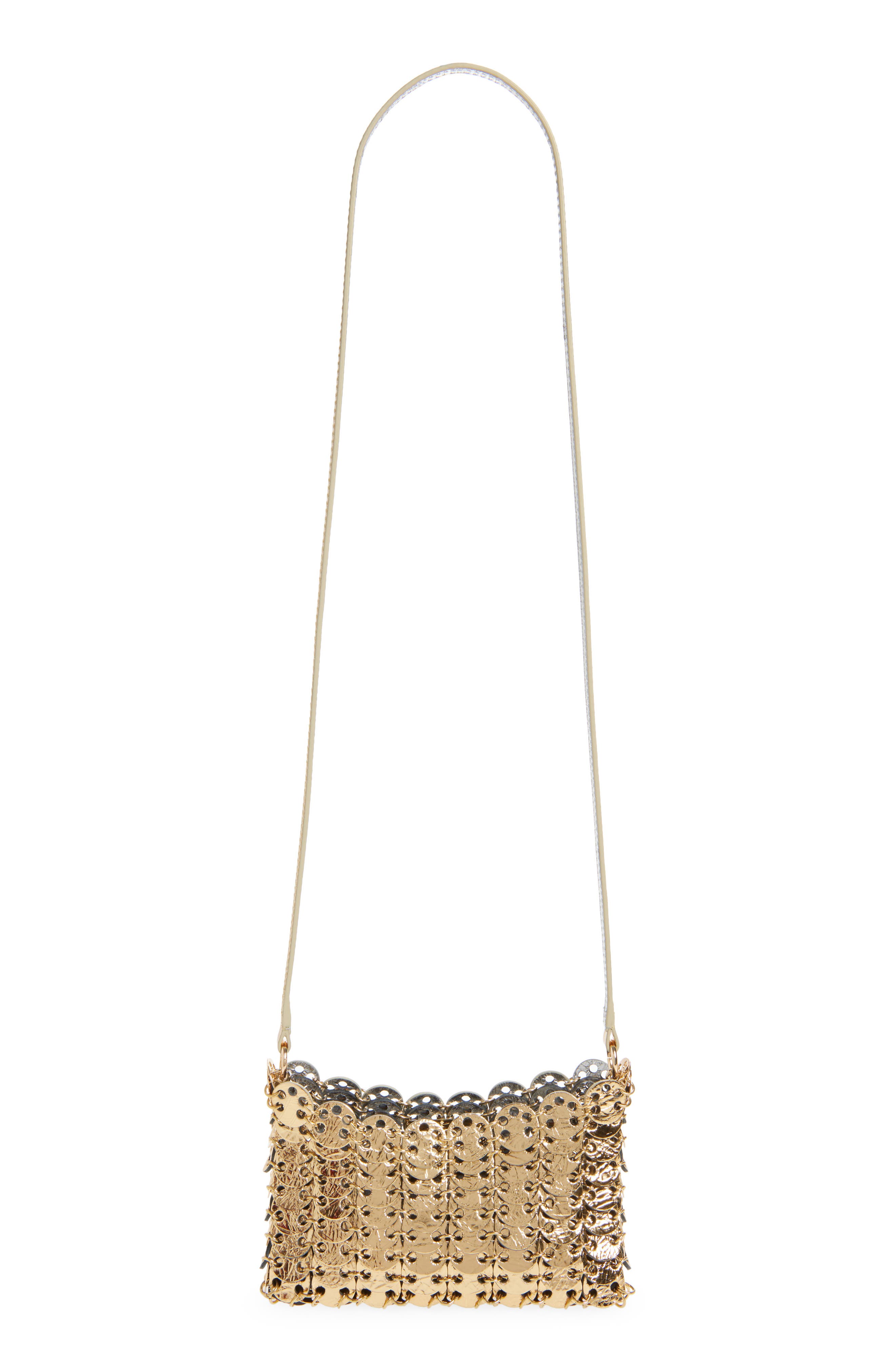 Rabanne 1969 Reversible Nano Flip Bag, Alternate, color, Gold/ Silver