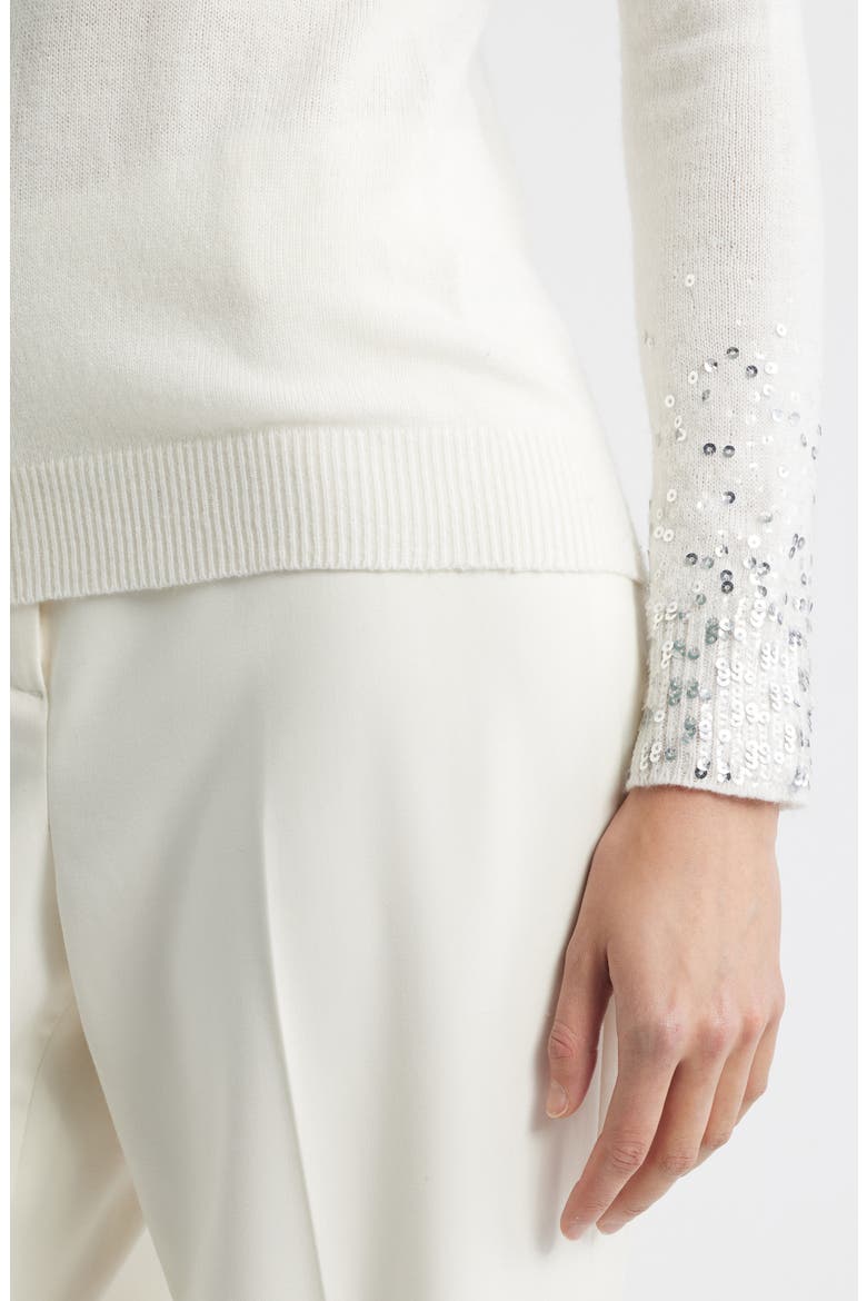 Lainey Sequin Cuff Sweater, Alternate, color, IVORY