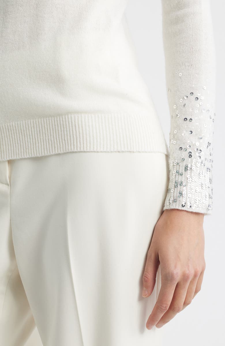 KOBI HALPERIN Lainey Sequin Cuff Sweater, Alternate, color, Ivory