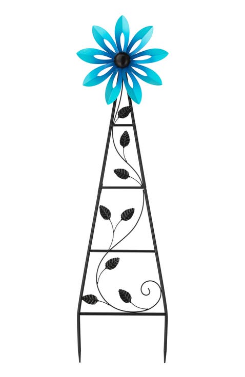 44"H Metal Flower Wind Spinner Yardstake