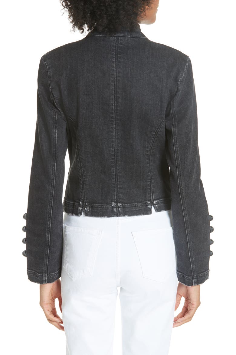 Military Denim Jacket, Alternate, color, BLACK