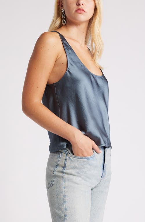 OPEN EDIT OPEN EDIT SCOOP NECK SATIN TANK