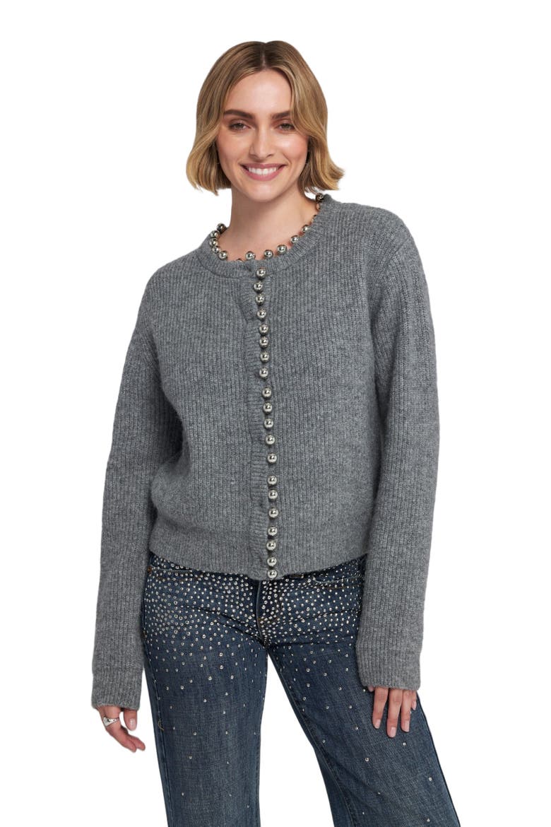 Beaded Cardigan, Main, color, Grey