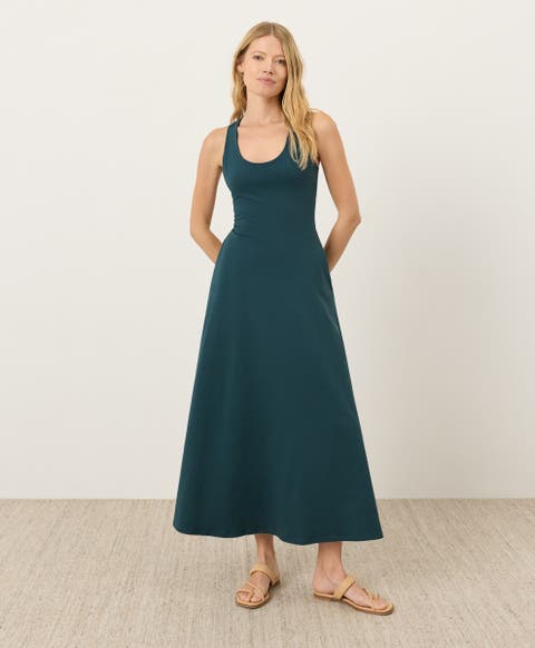 Fit & Flare Open Back Maxi Dress Made With Organic Cotton