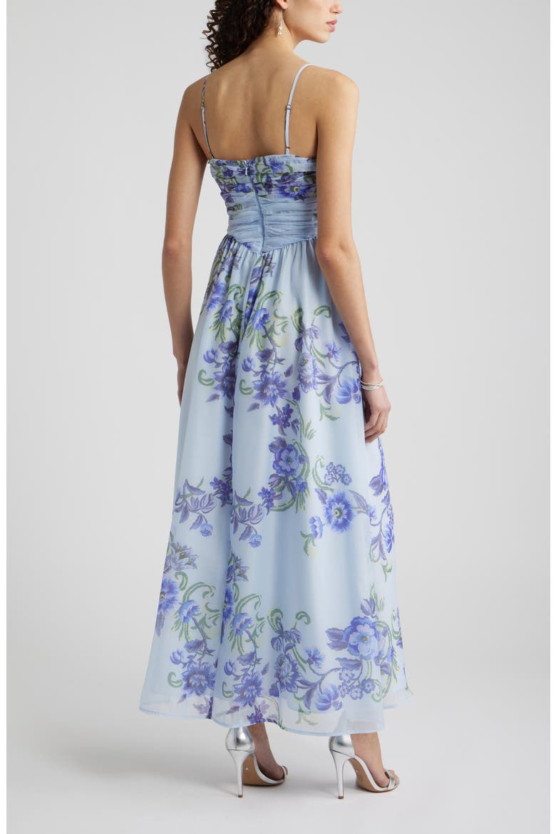 Floral Organza Party Dress, Alternate, color, BLUE SAVANNAH BOHO