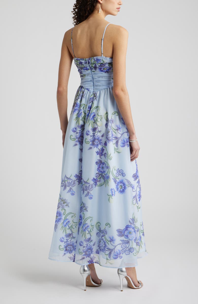 Chelsea28 Floral Organza Party Dress, Alternate, color, Blue Savannah Boho