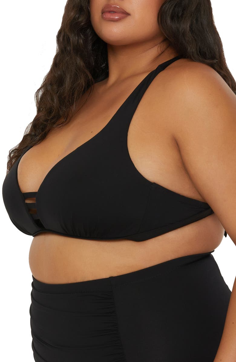 Becca Tab Inset Bikini Top, Alternate, color, Black