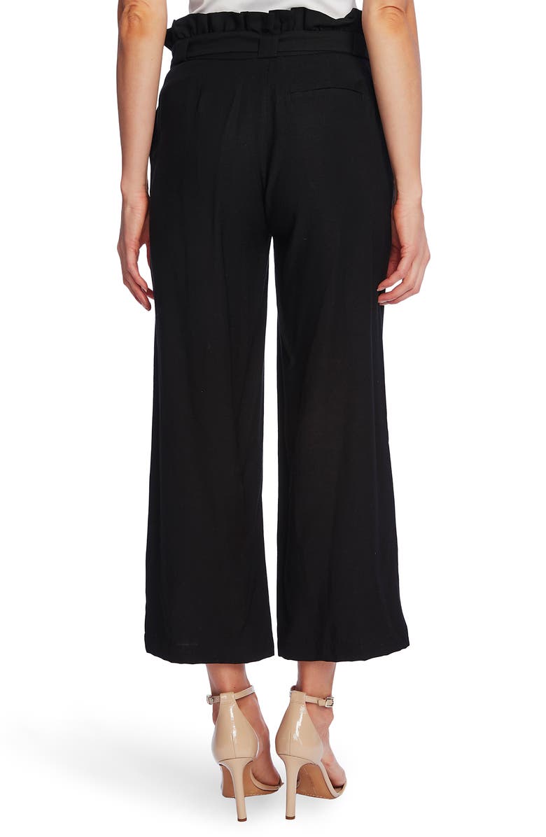 CeCe Paperbag Waist Rumple Wide Leg Crop Pants, Alternate, color, 