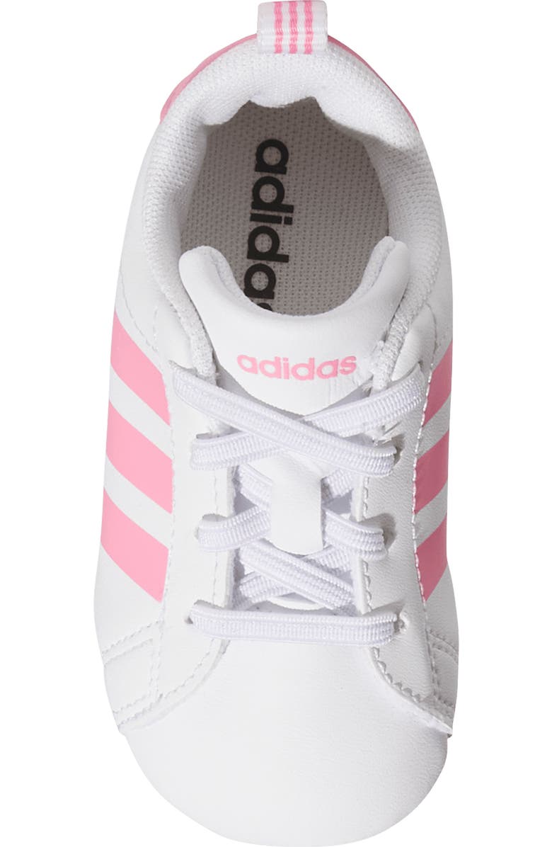 adidas Grand Court Crib Sneaker, Alternate, color, Footwear White/ Bliss Pink