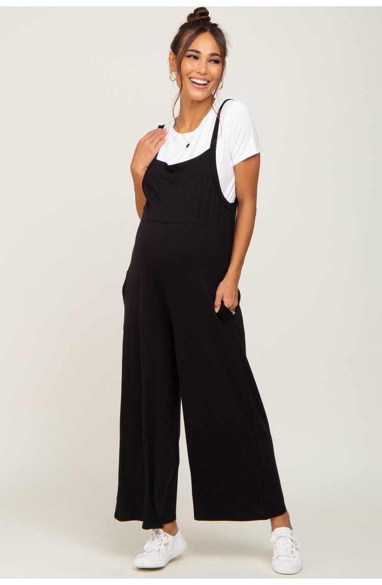 PinkBlush Sleeveless Pocketed Wide Leg Jumpsuit, Alternate, color, Black