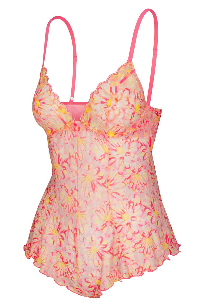 Sunray Lace Underwire Teddy, Alternate, color, ACACIA PINK