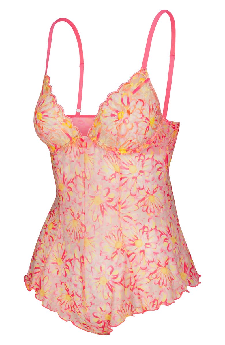 SAVAGE X FENTY Sunray Lace Underwire Teddy, Alternate, color, Acacia Pink