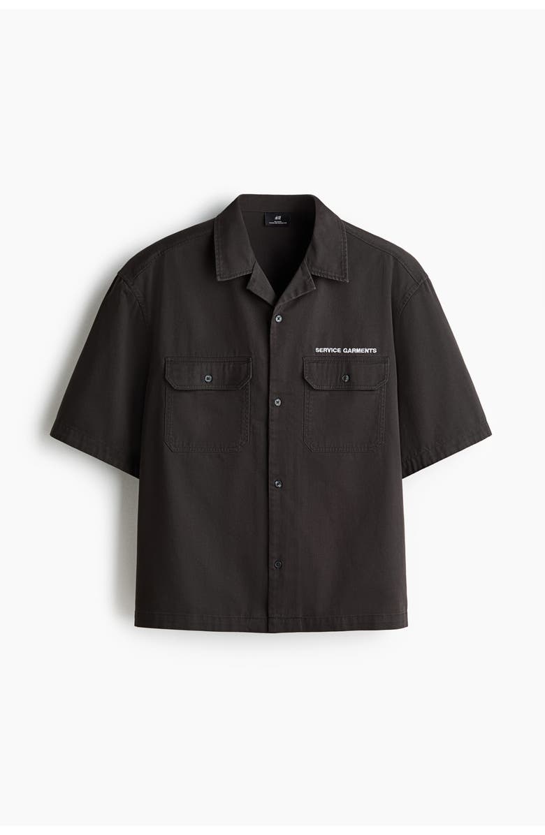 H&M Relaxed-fit short-sleeved utility shirt, Alternate, color, Dark Gray/Service Garments