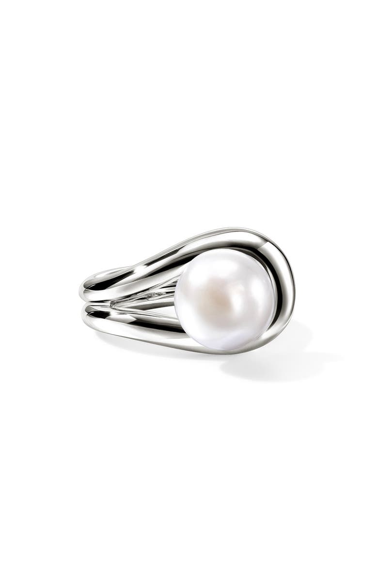 John Hardy Surf Silver Ring with Freshwater Pearl, Main, color, Sterling Silver