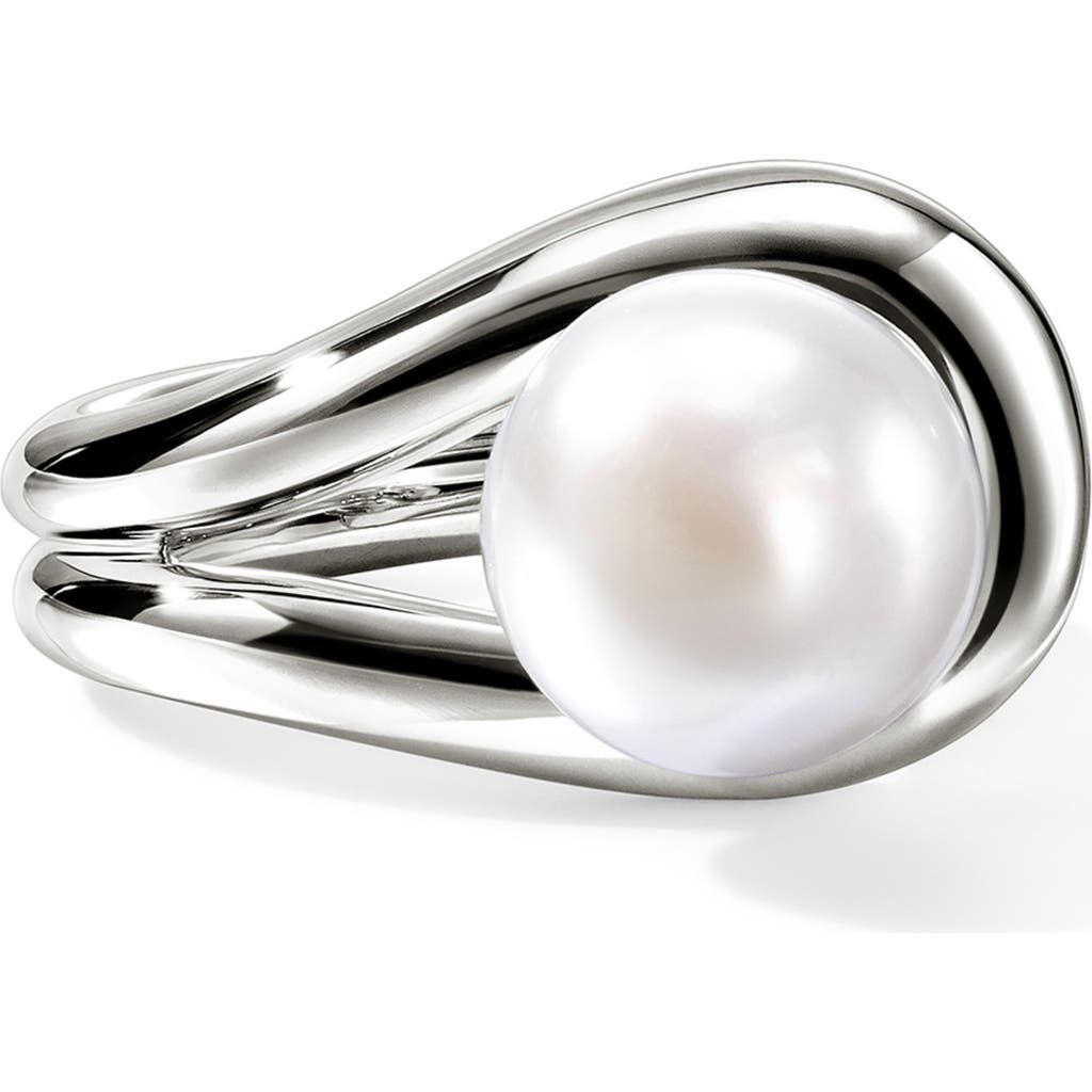 John Hardy Surf Silver Ring With Freshwater Pearl In Metallic