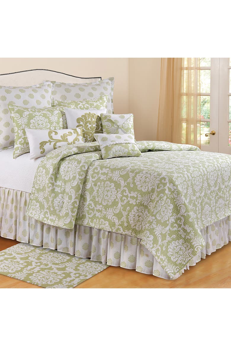 Providence Cucumber Chain Stitch Pillow, 18" x 18", Alternate, color, Green
