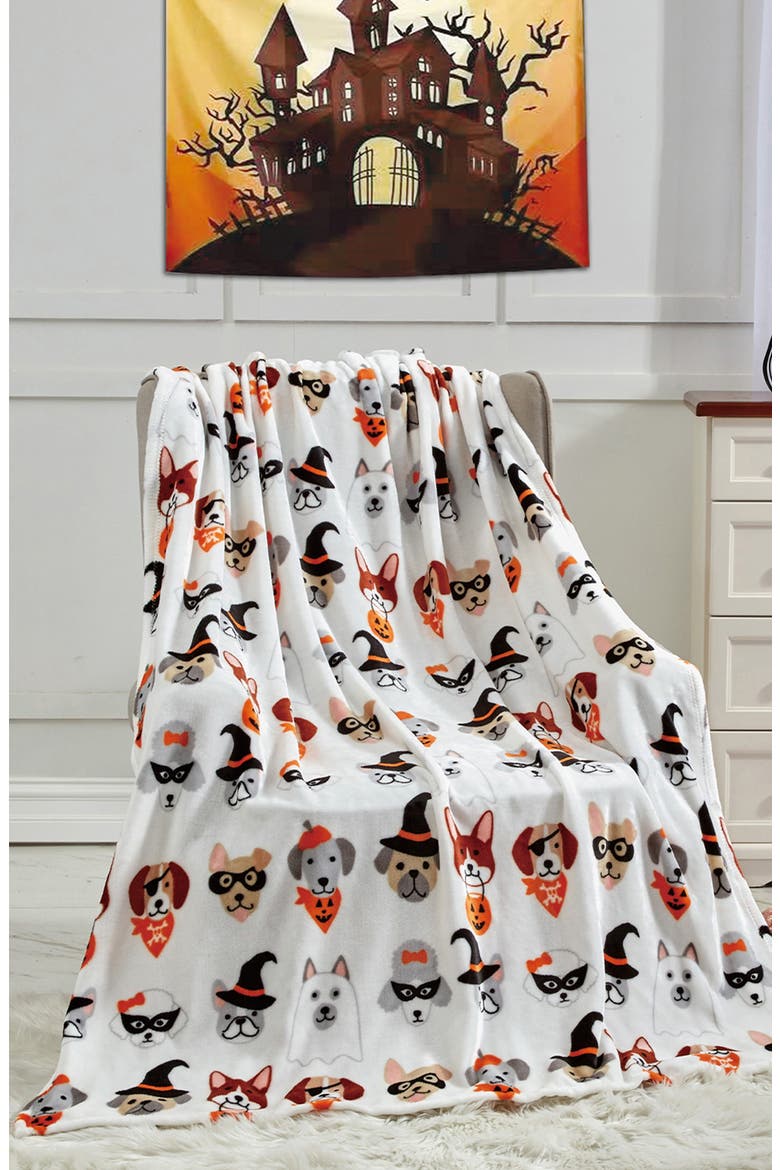 Halloween Microplush Throw Blanket, Alternate, color, HAPPY PALS