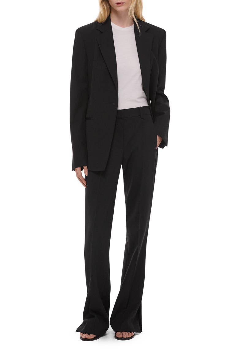 Wool Gabardine Bootcut Pants, Alternate, color, BLACK