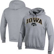 Champion Men's Champion Heather Gray Iowa Hawkeyes Arched Logo Fleece Pullover Hoodie