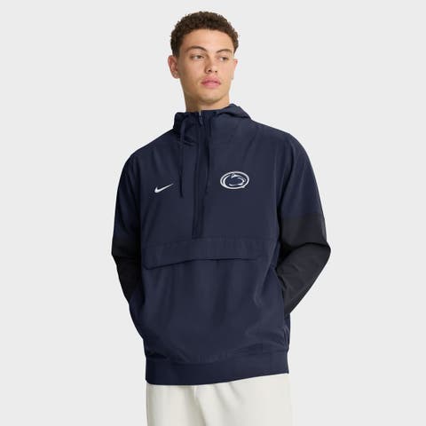Men's Nike Navy Penn State Nittany Lions Anorak Half-Zip Hoodie Jacket