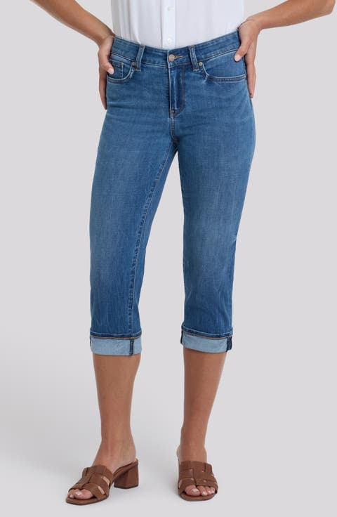Marilyn Roll Cuff Crop Capri Jeans (Regular & Petite)