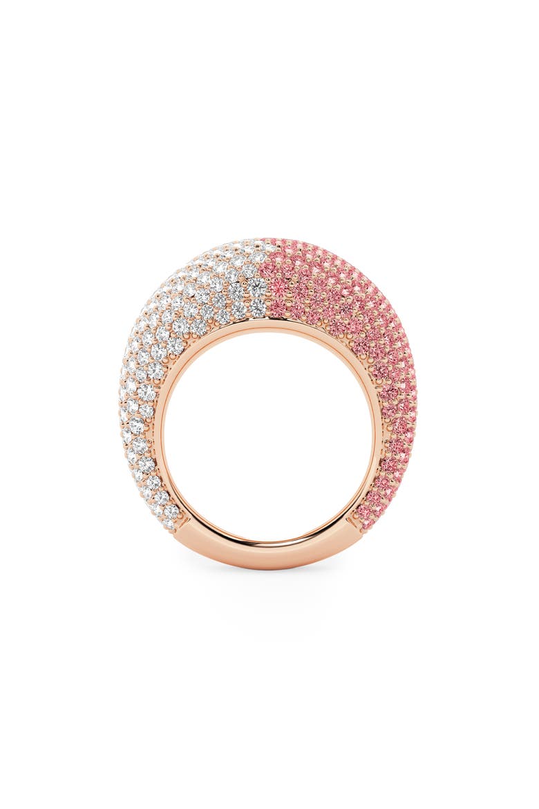 Two-Tone Lab Grow Diamond Dome Ring, Alternate, color, 18K ROSE GOLD