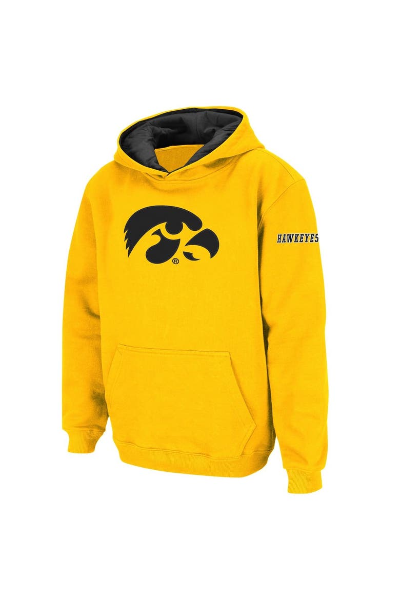 Youth Stadium Athletic Gold Iowa Hawkeyes Big Logo Pullover Hoodie, Alternate, color, Gold