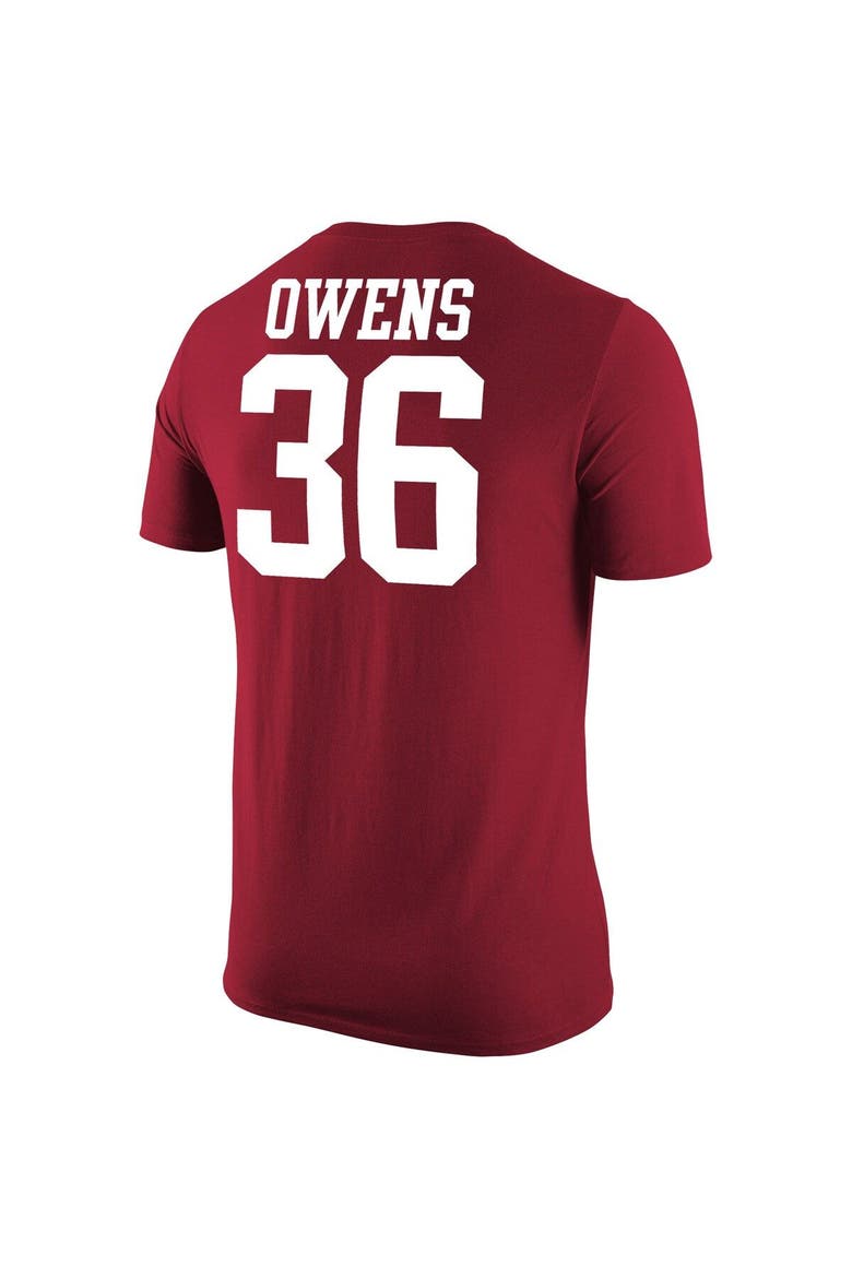 Men's Jordan Brand Crimson Oklahoma Sooners Steve Owens Jersey T-Shirt, Alternate, color, Crimson