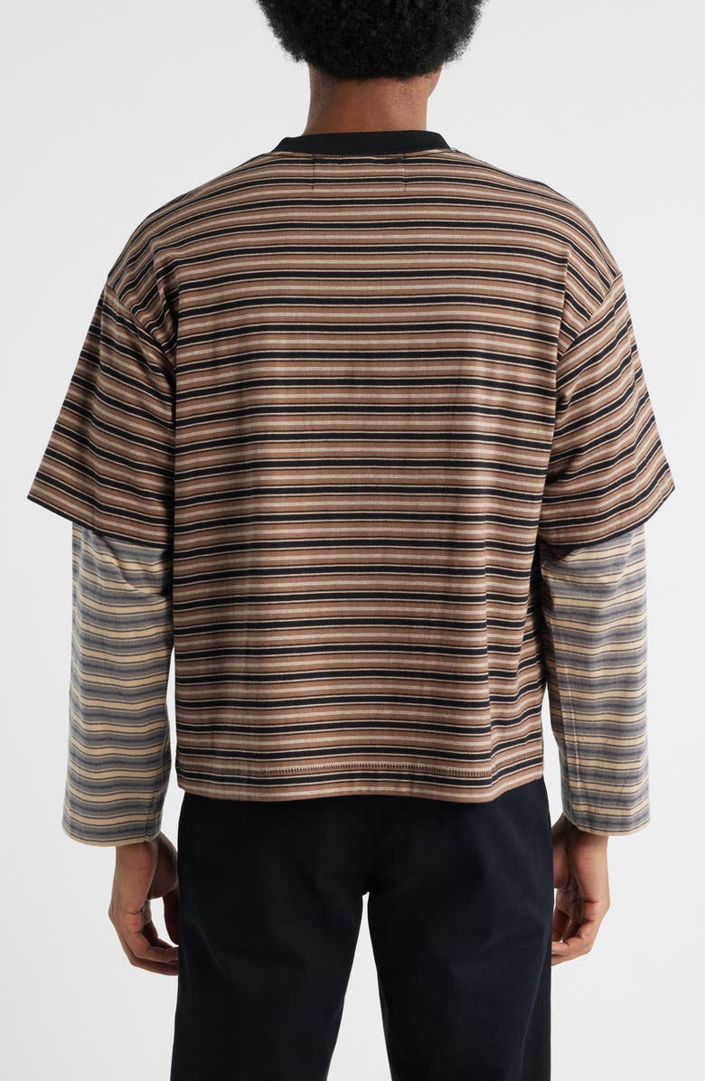 JUNGLES Skeleton Stripe Layered Long Sleeve T-Shirt, Alternate, color, Stripe