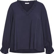 City Chic Maree Ruffle Trim Top