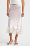 Reformation Carolina Lace Trim Silk Midi Skirt
