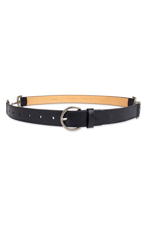 Leather Belt with Horsebit Hip Stations