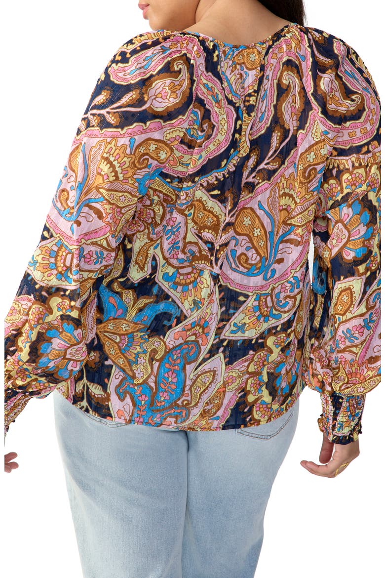 Print Metallic Top, Alternate, color, TAPESTRY