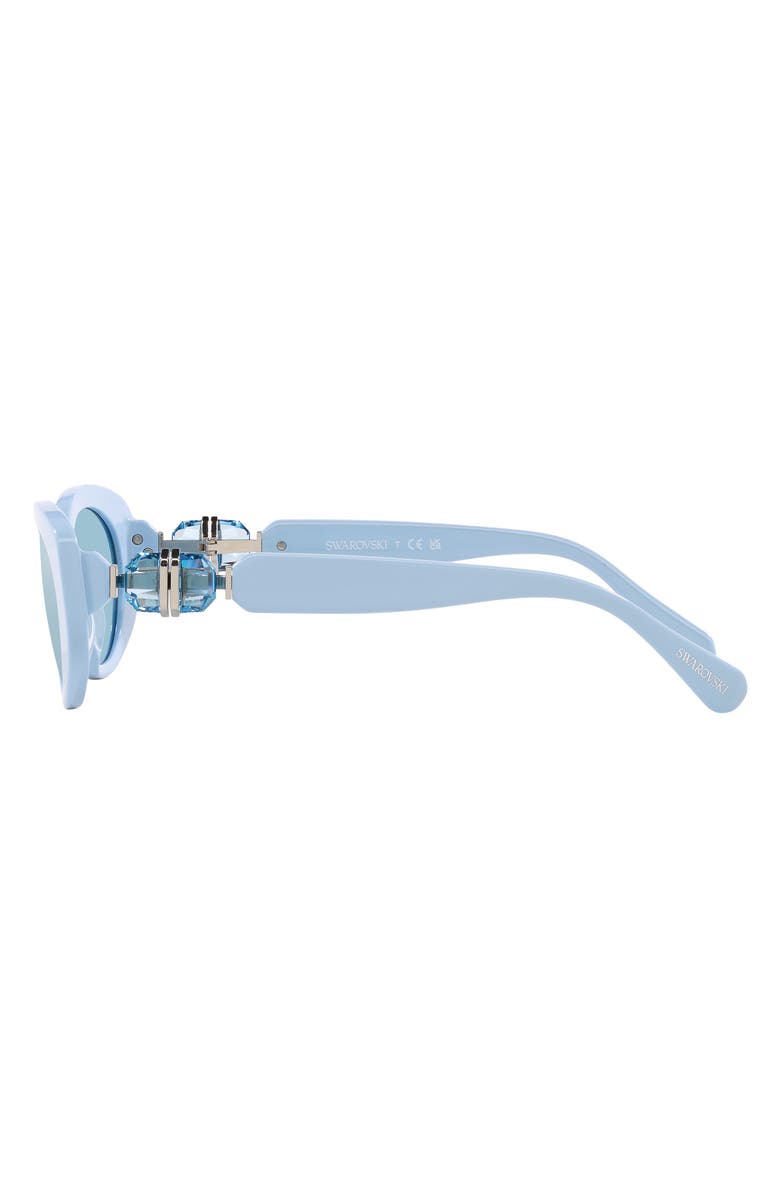 Swarovski 53mm Oval Sunglasses, Alternate, color, Light Blue