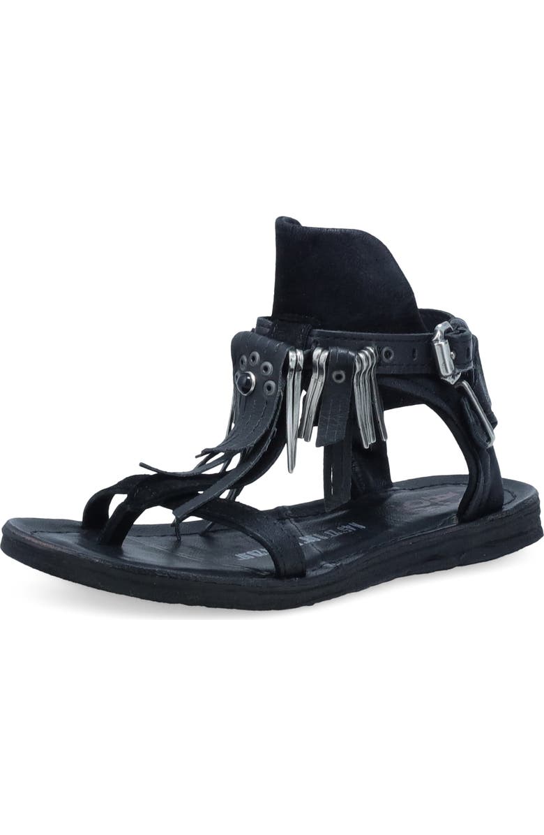 A.S.98 Raleigh Ankle Strap Sandal, Main, color, Black
