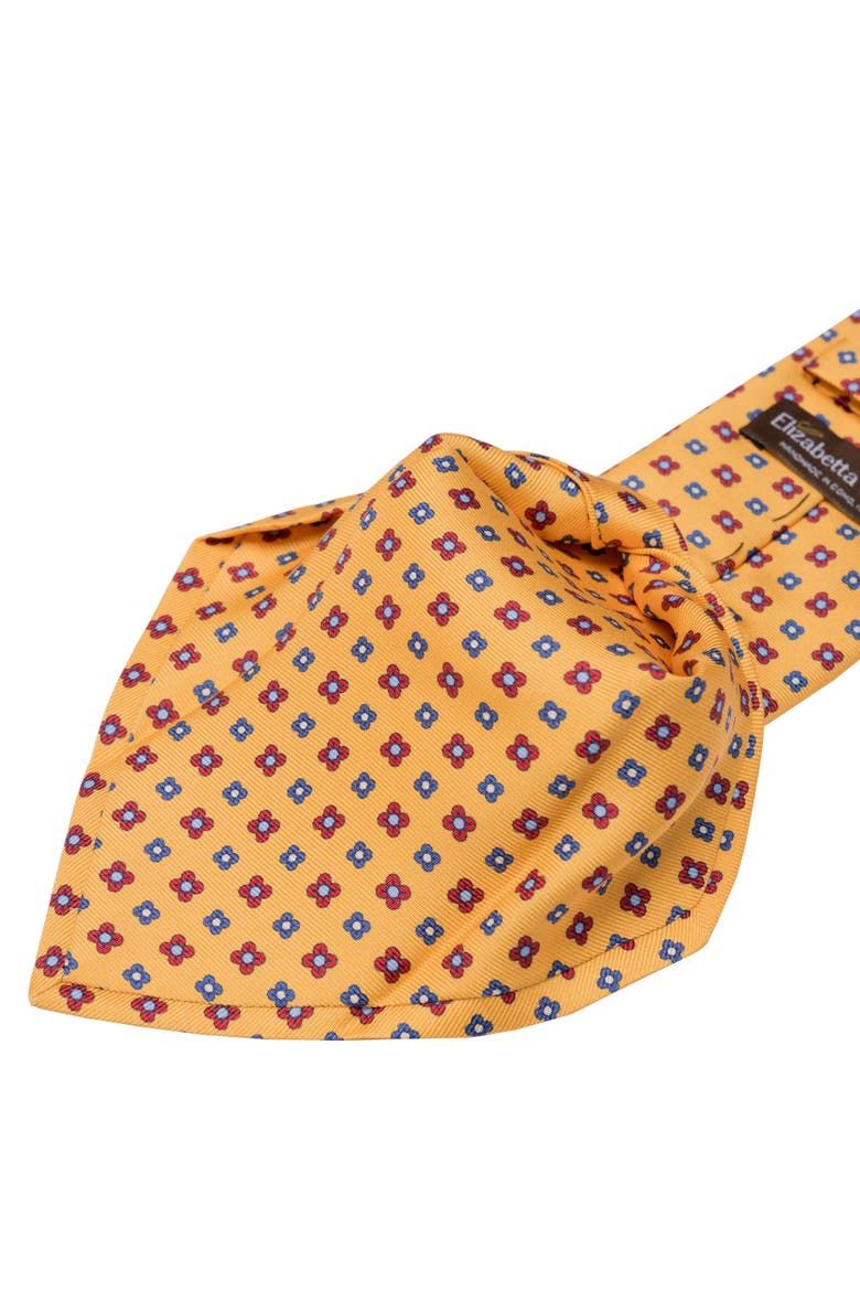 Siracusa - Printed Silk Tie for Men, Alternate, color, Sunflower Yellow