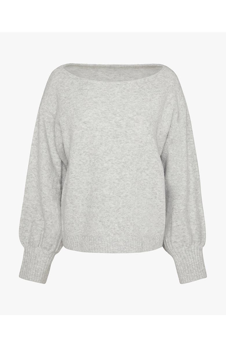 WeWoreWhat Off The Shoulder Balloon Sleeve Sweater, Alternate, color, Heather Grey