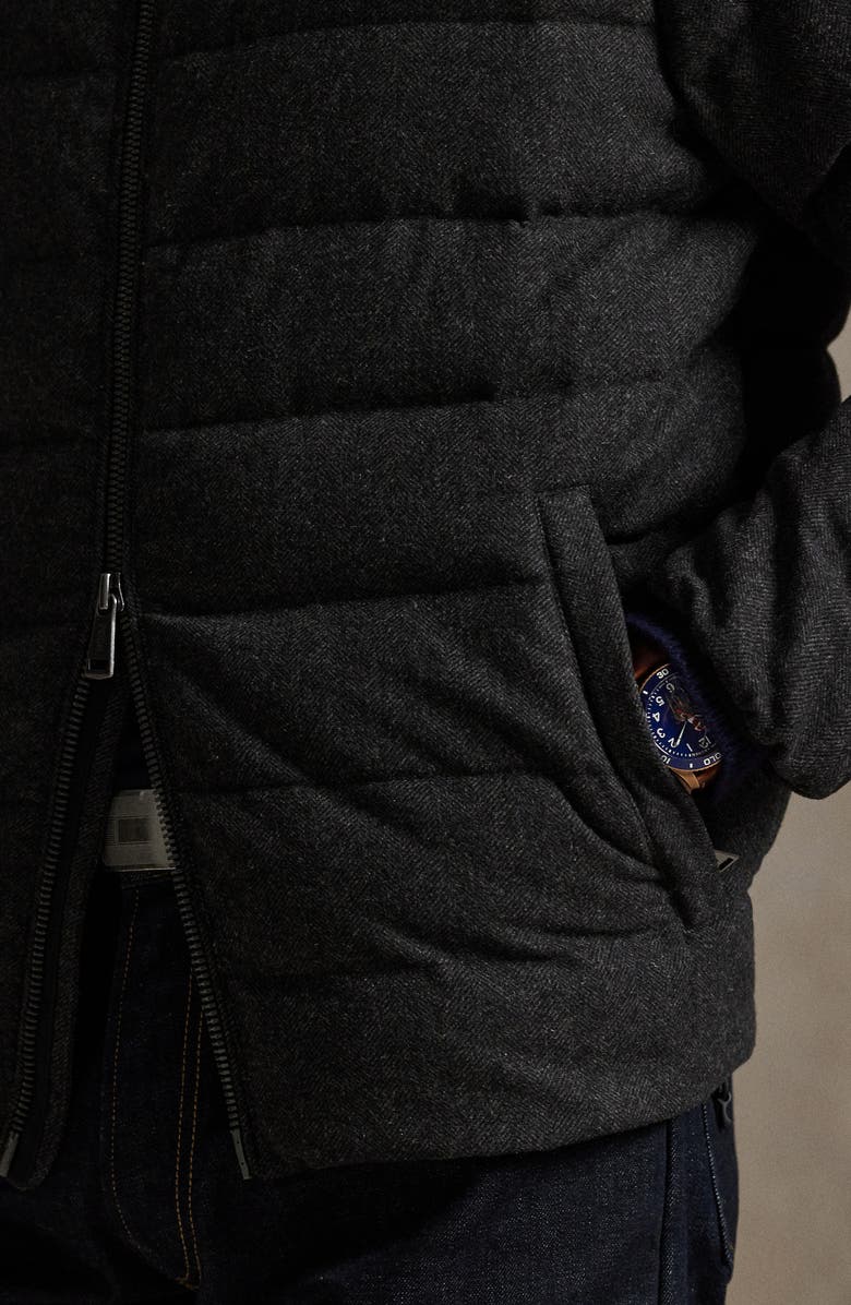 Polo Ralph Lauren The Colden Herringbone Down Jacket, Alternate, color, Barclay Heather