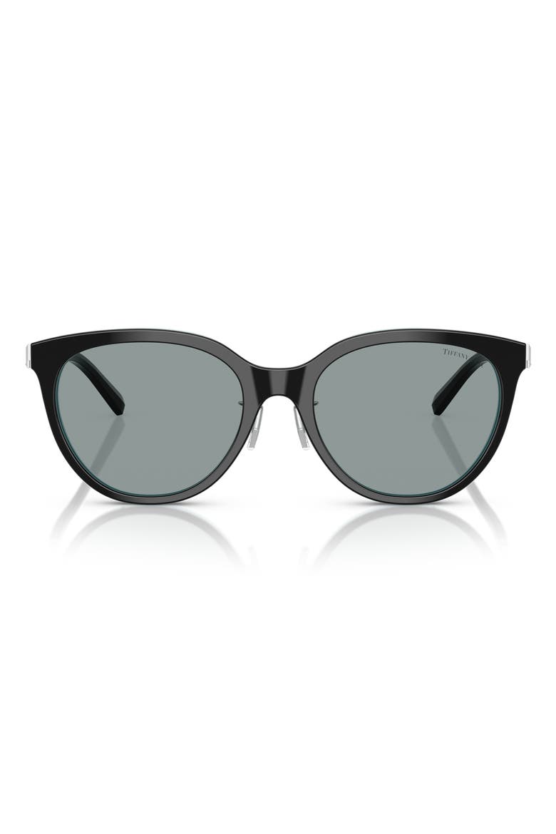 55mm Round Sunglasses, Main, color, BLACK ON TIFFANY BLUE / GREY