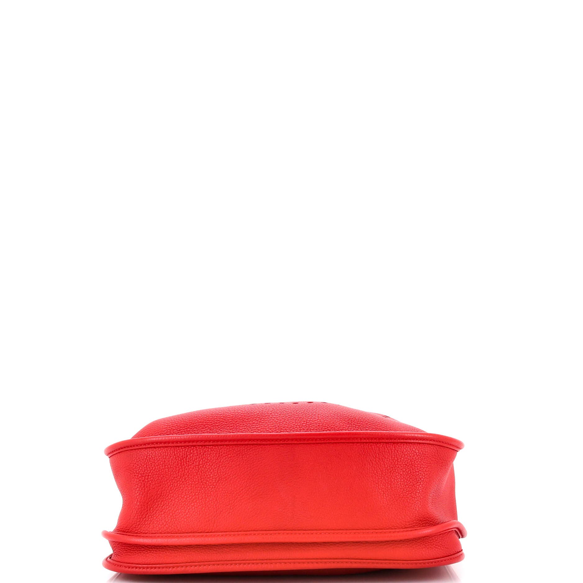 Pre-Owned Hermes Evelyne Bag Gen III Clemence GM, Alternate, color, Rouge Casaque